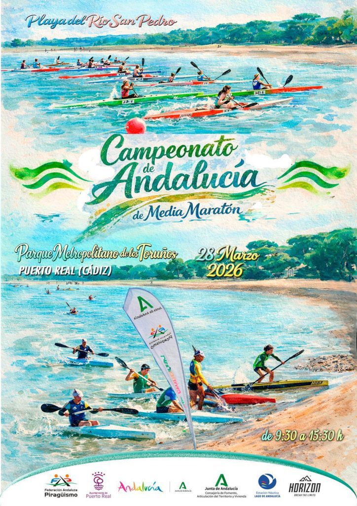 Puerto Real acogerá el Campeonato de Andalucía de Media Maratón de Piraguas el 28 de marzo