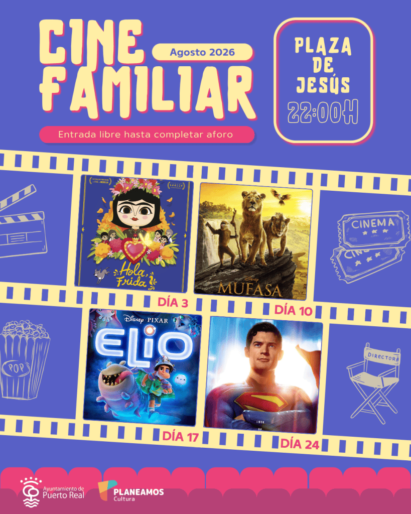 El cine familiar al aire libre vuelve a Puerto Real cada lunes de agosto