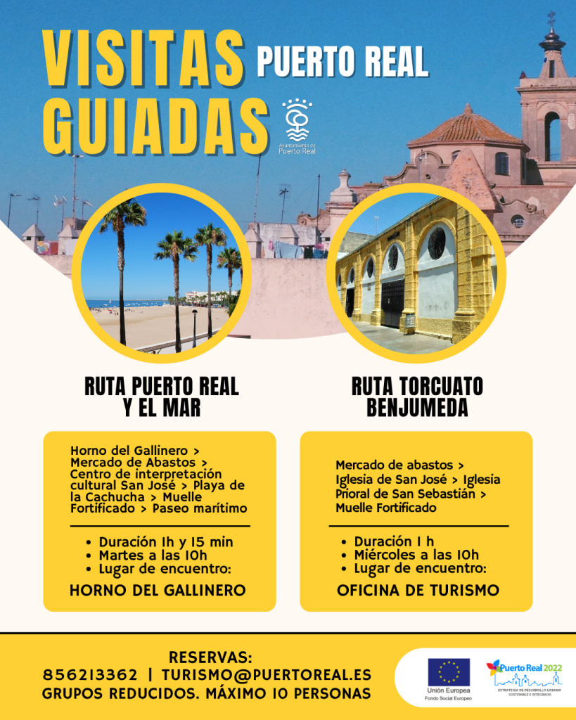 Turismo pone en marcha dos rutas guiadas por Puerto Real desde el 1 de septiembre