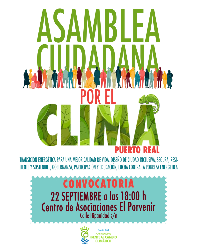 Puerto Real celebra el 22 de septiembre una nueva Asamblea Ciudadana por el Clima