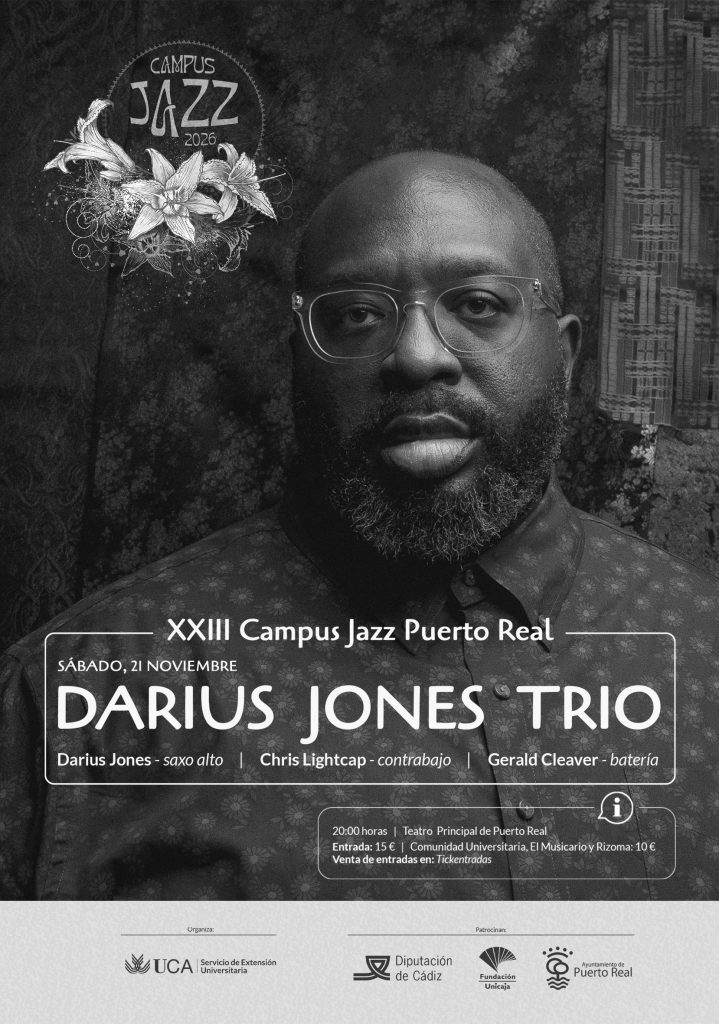 Darius Jones Trio clausurará el XXIII Campus Jazz Puerto Real 2026 en el Teatro Principal